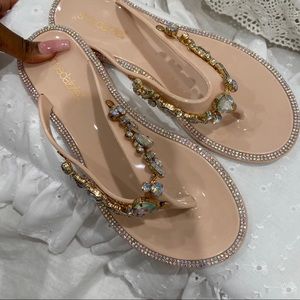 crystal flip flops